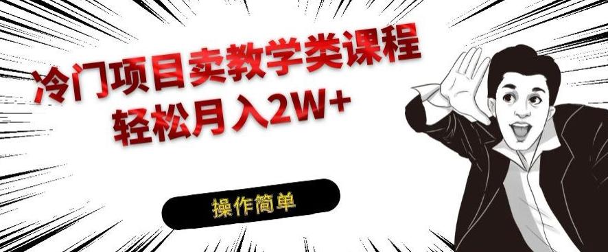 冷门项目卖教学类课程，轻松月入2W+-禾谷轻创网