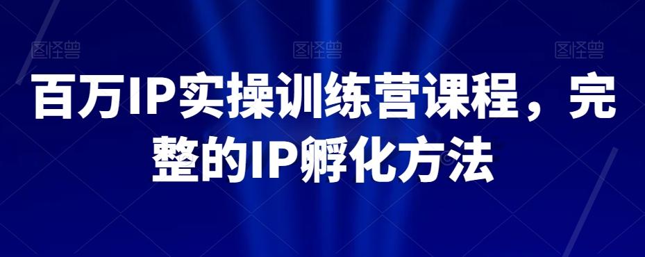 百万IP实操训练营课程，完整的IP孵化方法-禾谷轻创网