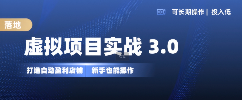 虚拟项目实战3.0，打造自动盈利店铺，可长期操作投入低，新手也能操作-禾谷轻创网