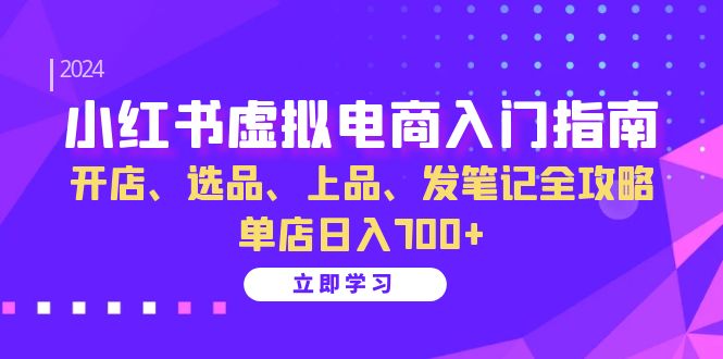 小红书虚拟电商入门指南：开店、选品、上品、发笔记全攻略 单店日入700+(更新)-禾谷轻创网