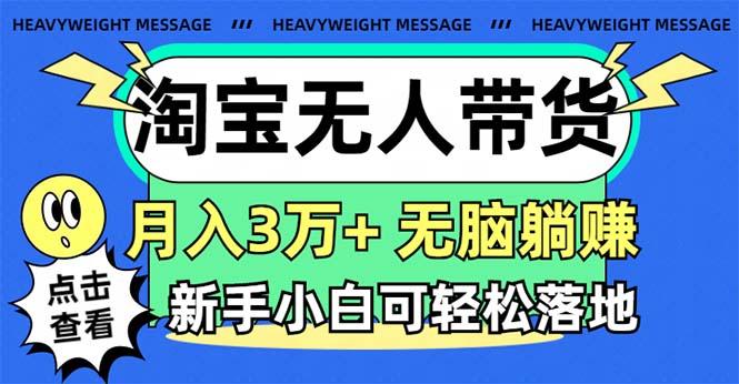 淘宝无人带货3.0高收益玩法，月入3万+，无脑躺赚，新手小白可落地实操-禾谷轻创网