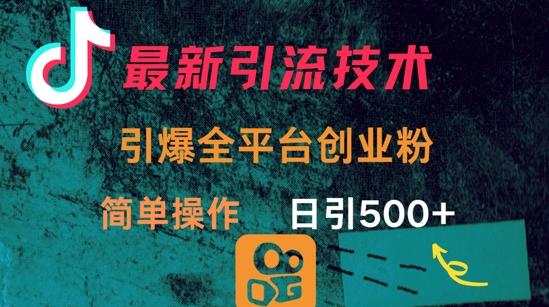 最新引流方法，引爆全平台的一个创业粉，简单操作日引300+-禾谷轻创网