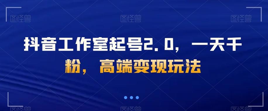 抖音工作室起号2.0，一天千粉，高端变现玩法【揭秘】-禾谷轻创网
