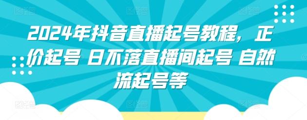 2024年抖音直播起号教程，正价起号 日不落直播间起号 自然流起号等-禾谷轻创网