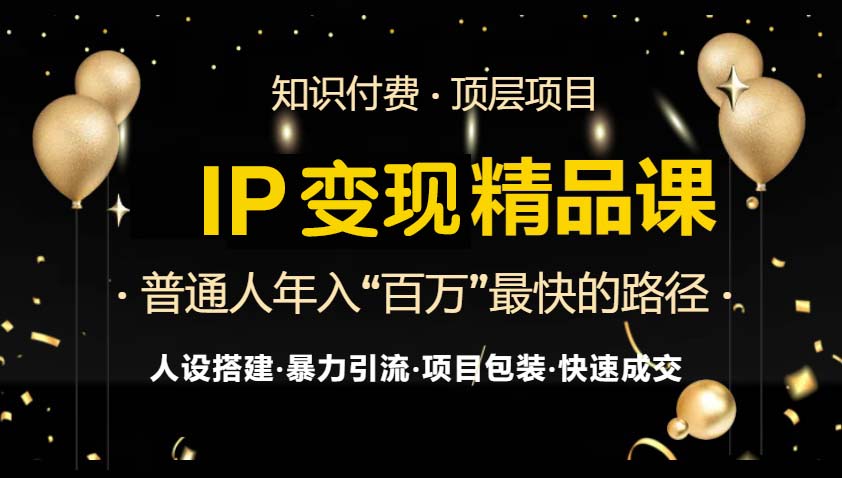 IP变现最新精品课程，知识付费全流程+最强引流术+小白避坑指南-禾谷轻创网