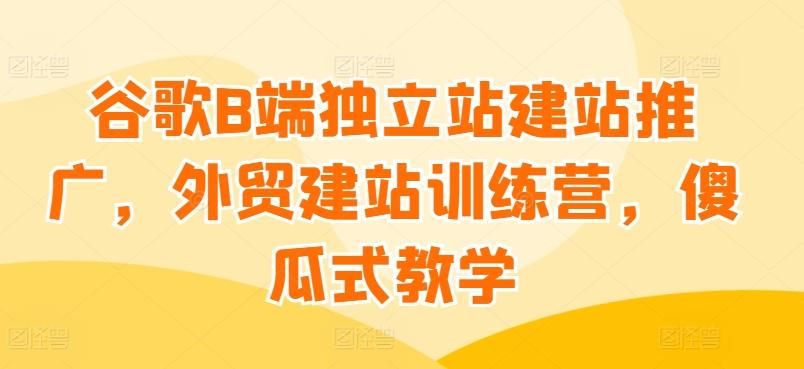 谷歌B端独立站建站推广，外贸建站训练营，傻瓜式教学-禾谷轻创网